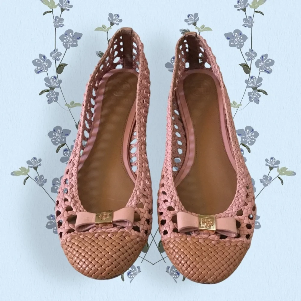 Tory Burch Carlyle Woven Ballerina Flats